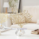 DecorBites™ Crystal Metal Golden Coral Handicraft Home Decor for Modern Living Space
