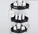 DecorBites™ Brushed Gold Aluminum Bathroom Corner Shelf Wall Mounted Shower Shampoo Holder