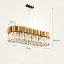 DecorBites™ Golden Stainless Steel Crystal Chandelier for Elegant Foyer Lighting