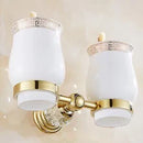 DecorBites™ Gold Crystal Bathroom Accessories Set: Luxe Brass Bath Hardware Wall Mount Collection