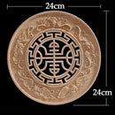 Round Wood Applique Wood Decal Wood Mouldings Onlay Unpainted European Carving Long Floral Wooden Furniture Decoration Corner