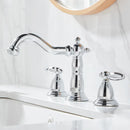 DecorBites™ Gold Brass Widespread Bathroom Faucet - Antique Sink Faucets 3 Hole