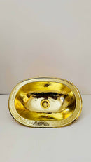 Unlacquered Brass Sink - Hammered Oval Drop-in Bathroom Sink