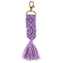 Hand Knotted Macrame Bag Charm Keychain in Purple