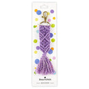 Hand Knotted Macrame Bag Charm Keychain in Purple