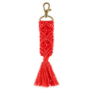 Hand Knotted Macrame Bag Charm Keychain in Red