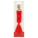 Hand Knotted Macrame Bag Charm Keychain in Red