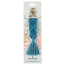 Hand Knotted Macrame Bag Charm Keychain in Teal