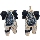 Hand-painted Ceramic Embera and Nyala Elephants - Pair