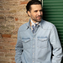 Verona - Silk Neckerchief - White & Blue