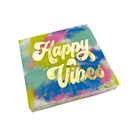 Happy Vibes Coaster Mug and Cocktail Napkin Bundle | Giftable Drinkware Set