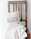 Happy Haunting Cotton Canvas Halloween Pillow Cover