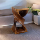 Haussmann Wood Double Twist End Table 12x12x23 in Height Walnut Oil