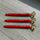 Haute Lips Red Gem Pen Set of 6 | Giftable Quote Pens | Novelty Office Desk Supplies