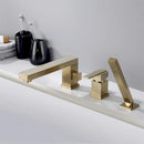 DecorBites™ Brushed Gold 3-Hole Widespread Bath and Shower Faucet with Hand Shower Head