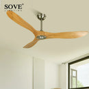 DecorBites™ 60" Industrial Wooden Ceiling Fans Remote Control Ventilateur De Plafond