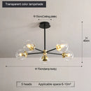 DecorBites™ Glass Ball LED Chandelier: Retro Round Wrought Iron Indoor Lighting for Kitchen, Living Room, Farmhouse