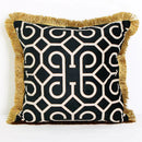 DecorBites™ Geometric Fringed Lumbar Pillow Case, Luxe Sofa Pillow Cover 30x50cm
