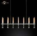 DecorBites™ Glass LED Linear Chandelier for Dining & Living Room, Kitchen Island Lighting