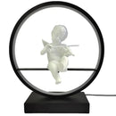 Dimmable angel table lamp with white cherub for bedroom decor