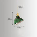 DecorBites™ Green Glass LED Chandelier: Minimalist Brass Hanging Lights