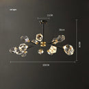 DecorBites™ Black Crystal Copper LED Chandelier - Art Deco Hanging Lamp for Dinning Room