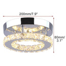 DecorBites™ Crystal LED Ceiling Light: Stainless Steel Round Fixture for Bedroom, Kitchen, Bathroom