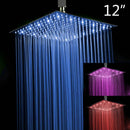 DecorBites™ 20 Inch Super Slim Matte Black Square Rain Shower Head by Stainless Steel