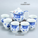 DecorBites™ Dragon Teapot Tea Set, Porcelain Kung Fu Teaware for Puer Oolong Ceremony
