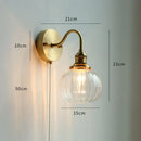 DecorBites™ Copper Wall Sconce Glass Nordic Wall Lamp LED Pull Chain Switch