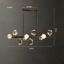 DecorBites™ Black Crystal Copper LED Chandelier - Art Deco Hanging Lamp for Dinning Room