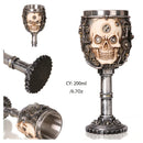 Gothic dragon skull goblet stainless steel dining room wine glass