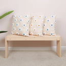 DecorBites™ Daisy Flora Embroidered Cushion Cover - Home Decor Yellow Blue Flowers