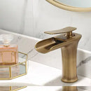 DecorBites™ Gold Waterfall Bathroom Basin Faucet Mixer Tap Hot Cold White Sink