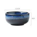 DecorBites™ Japanese Blue Ceramic Tableware Set - Rice Bowl, Plate, Spoon, Udon Ramen Bowl, Soup Dish