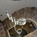 DecorBites™ Golden LED Crystal Chandelier for Living Room Staircase