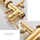 DecorBites™ Gold Swan Freestanding Bathtub Faucet with Handshower