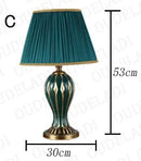 DecorBites™ Hand Painted Antique Blue Ceramic Desk Lamp