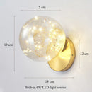 DecorBites™ Glass Shade Gold Wall Lamp for Bedroom Loft Design, Up Down Iron LED Wall Lights