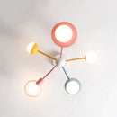 DecorBites™ Kids Nordic Glass Chandelier LED Ceiling Light - Blue Pink Cartoon Theme