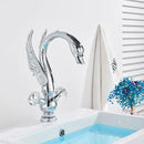 DecorBites™ Golden Swan Crystal Handle Basin Faucet - Deck Mount Luxury Bathroom Mixer
