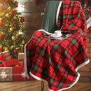 DecorBites™ Cozy Coral Fleece Plaid Blanket - Soft & Warm Flannel Bedspread