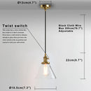 DecorBites™ Funnel Flared Glass Clear Glass Pendant Light Fixture