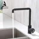 DecorBites™ Gold Brass Retro Industrial Style Bathroom Faucet Hot Cold Mixer Tap
