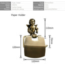 DecorBites™ Classic Angel Gold Toilet Paper Holder Wall Mounted for Bathroom Home