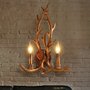 DecorBites™ Deer Horn Resin Wall Lamp with Warm White LED Light