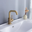DecorBites™ Brushed Gold Basin Faucet Single Handle Deck Mounted Cold Hot Mixer Tap