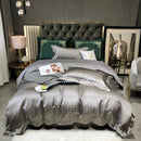 DecorBites™ Black Gold Jacquard Egyptian Cotton Bedding Set - 4Pcs