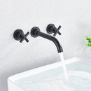 DecorBites™ Golden Dual Handle Wall Mounted Basin Faucet