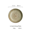 DecorBites™ Japanese Style Handmade Stoneware Dinnerware Set - Round Plates and Bowls